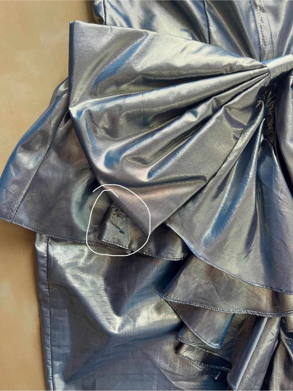 Gunne Sax Vintage 1980s Metallic Silver Lamé Peplum Pencil Cocktail Dress size 7 - Picture 10 of 13